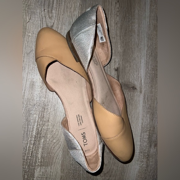EUC TOMS Jutti D'Orsay Tan Leather Flat - Picture 8 of 9